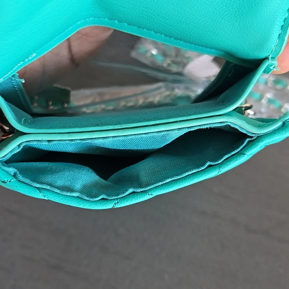 Quilted Turquoise Badgley Mischka Crossbody Phone Bag